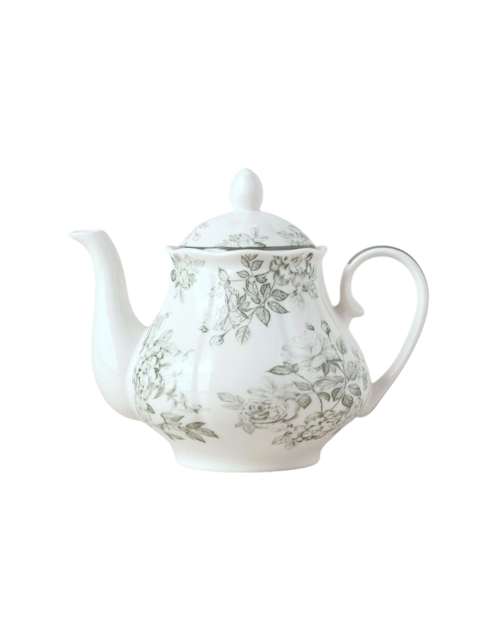 Aster Teapot in Green Toile