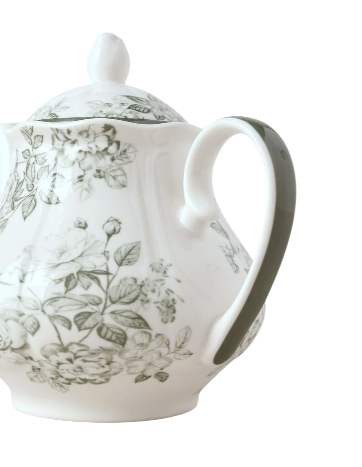 Aster Teapot in Green Toile