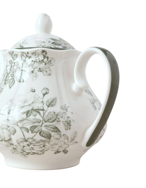 Aster Teapot in Green Toile