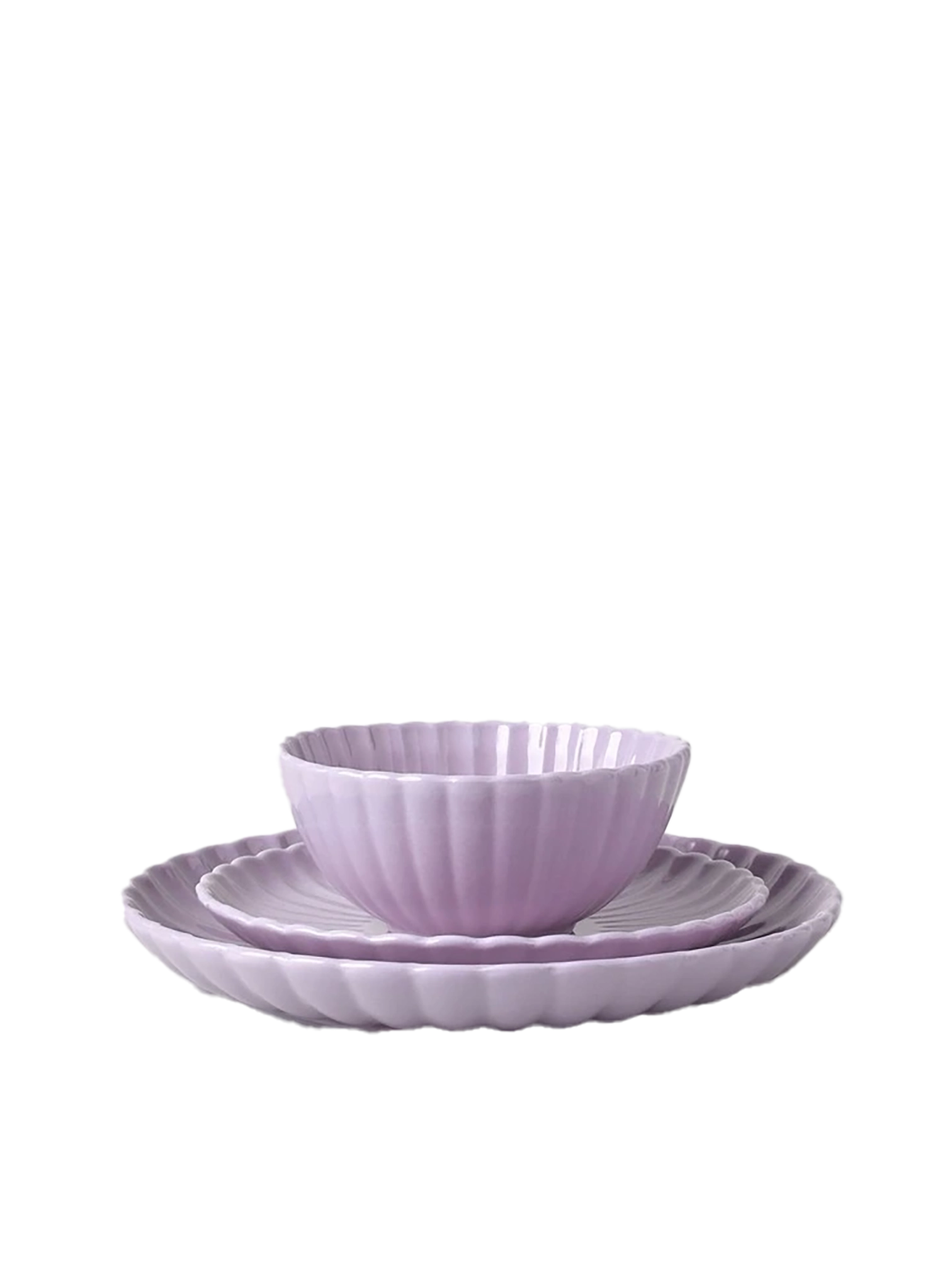Ruffle Dinner Set - Purple