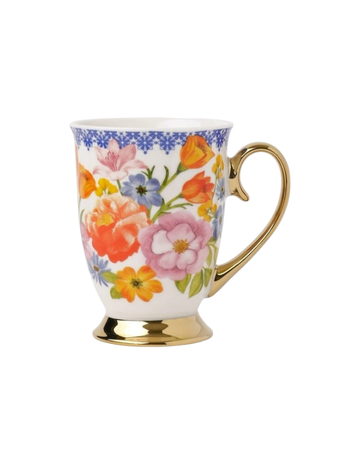 Maisie Floral Footed Mug in White