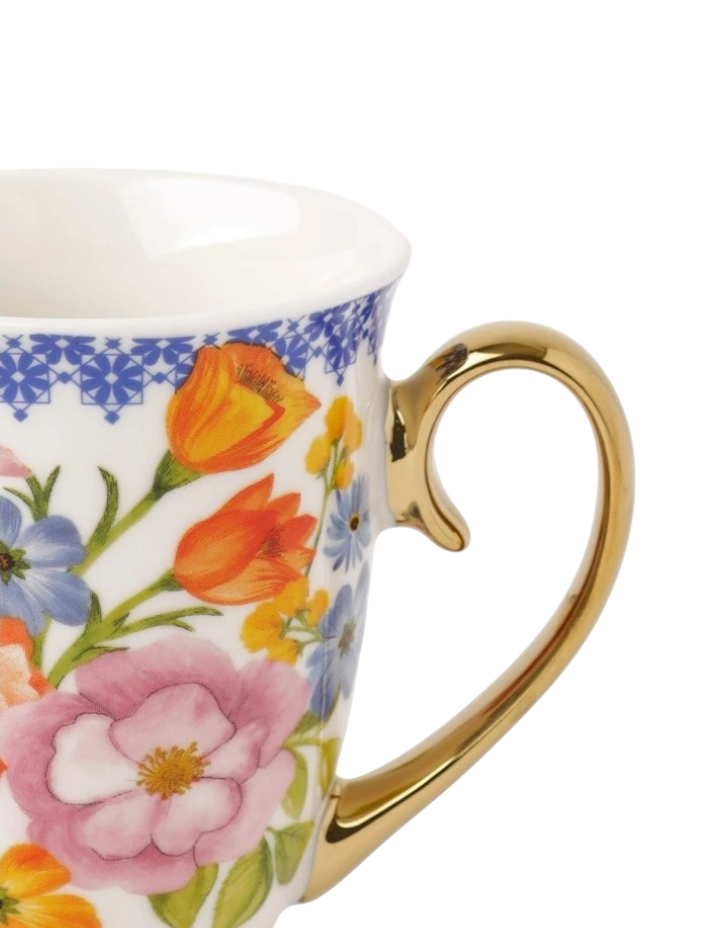 Maisie Floral Footed Mug in White