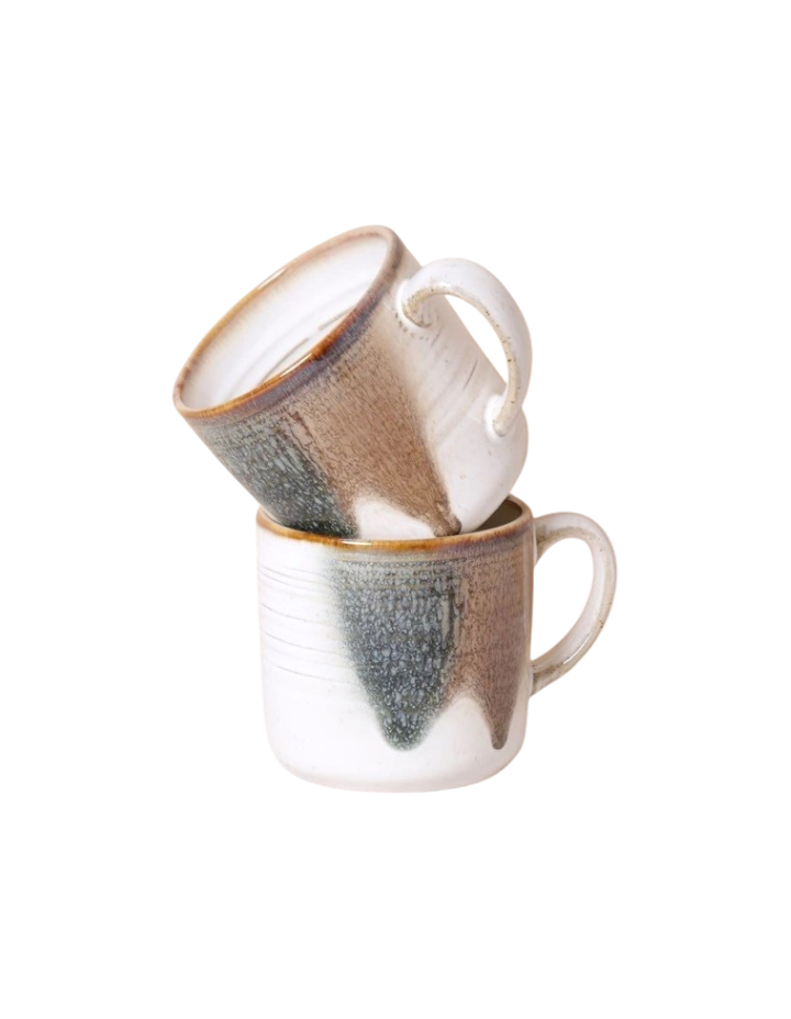 Chadwick Poured Speckle Mug Set of 2 - Olive
