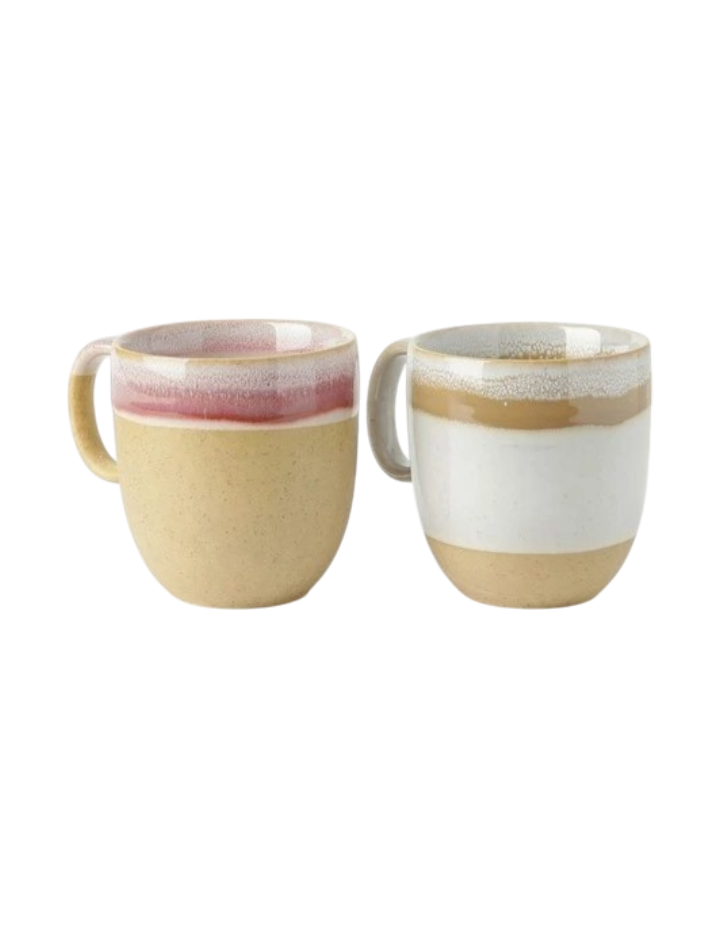 Chadwick Wiped Edge Bullet Mug Set of 2 - White/Cherry