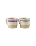 Chadwick Wiped Edge Mug Set of 2 - White/Cherry