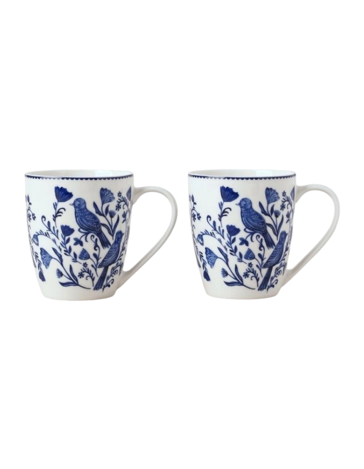 Everly Mug Set of 2 in Blue/White