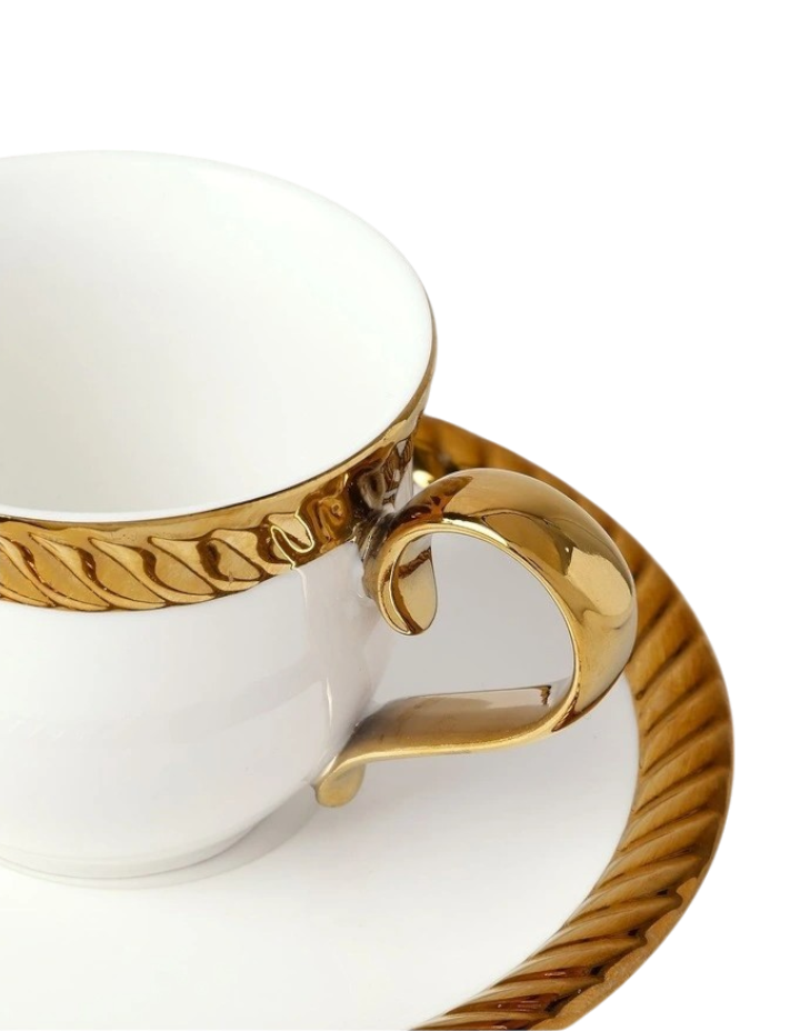 Ripple Edge Cup & Saucer - Gold