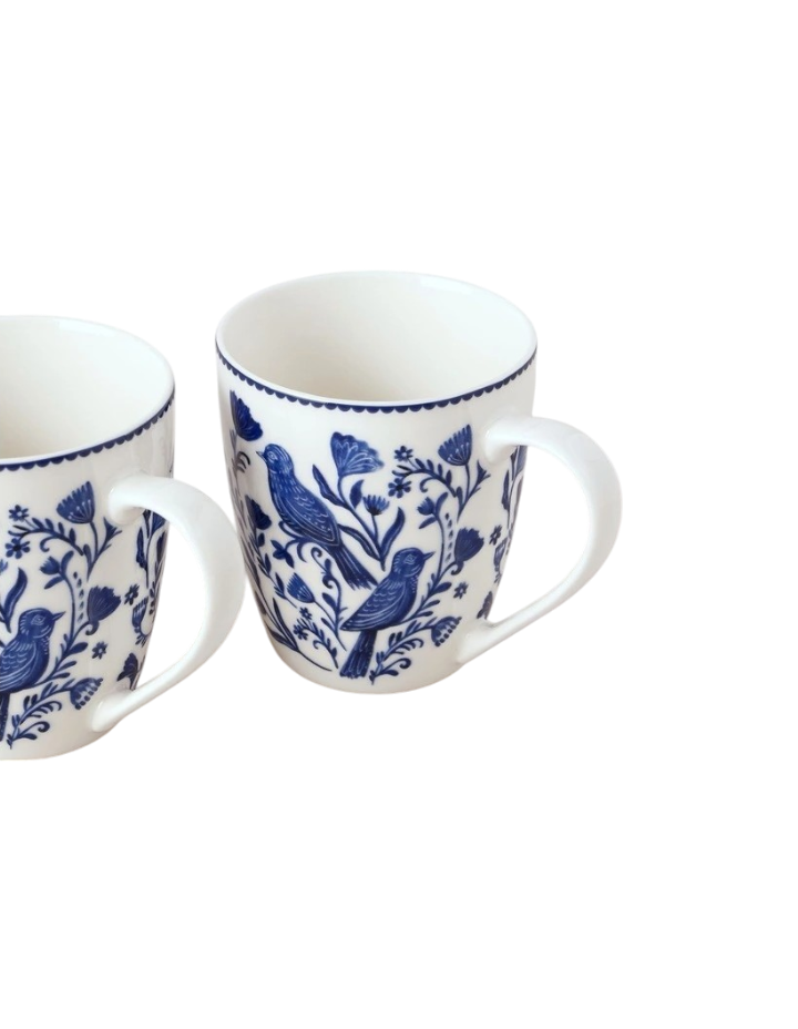 Everly Mug Set of 2 in Blue/White