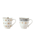Honey Bee Mug Set of 2 in Black/Gold