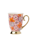 Maisie Floral Footed Mug in Bright Pink