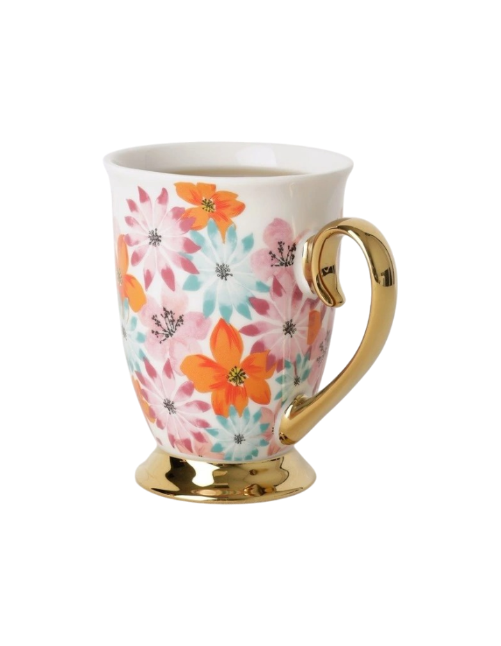 Maisie Floral Footed Mug Floral in Pink