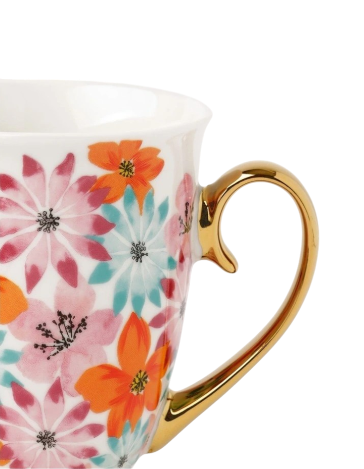 Maisie Floral Footed Mug Floral in Pink