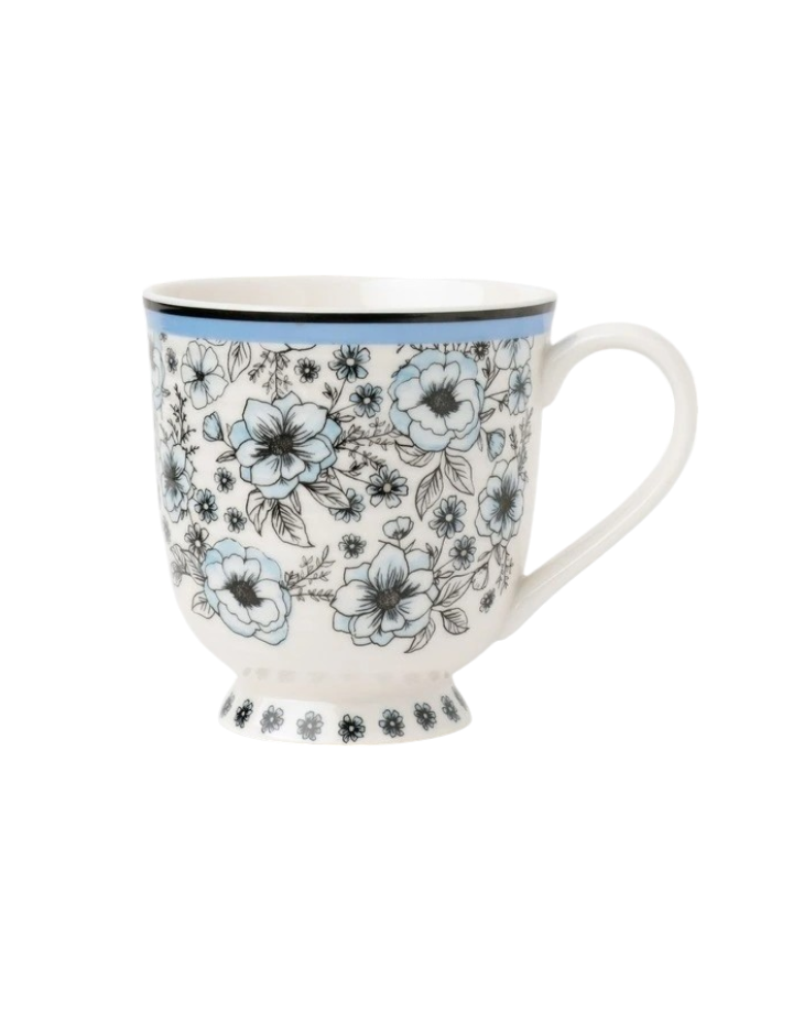 Emma Footed Mug in Blue