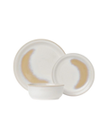 Moon White 12pc Dinner Set Reactive Glaze in White/Yellow