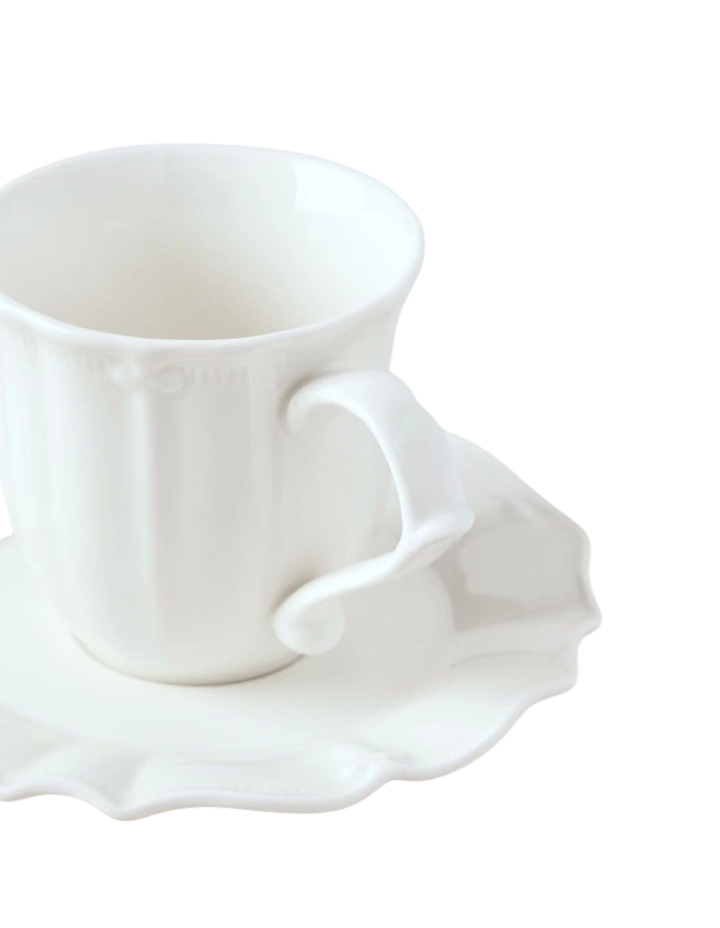 Bella Cup & Saucer Set in White