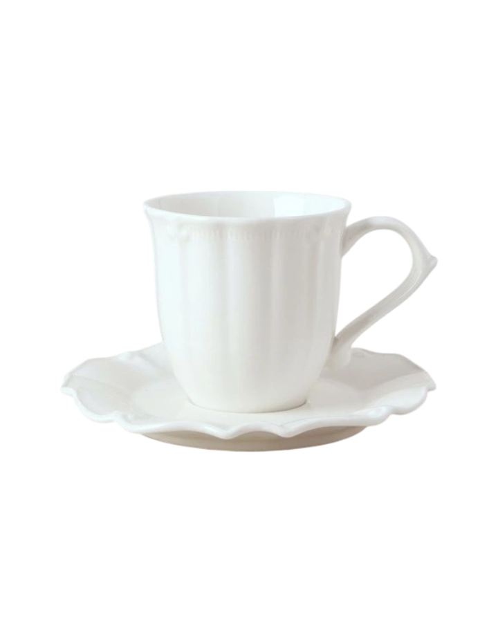 Bella Cup & Saucer Set in White