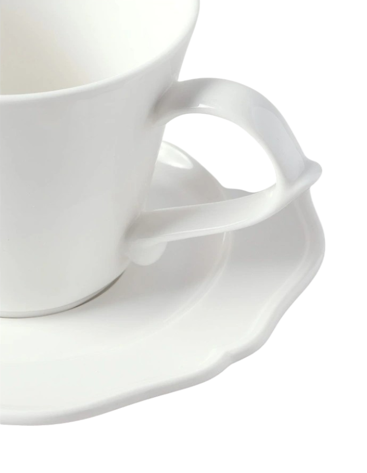 Heritage Scalloped Cup & Saucer White