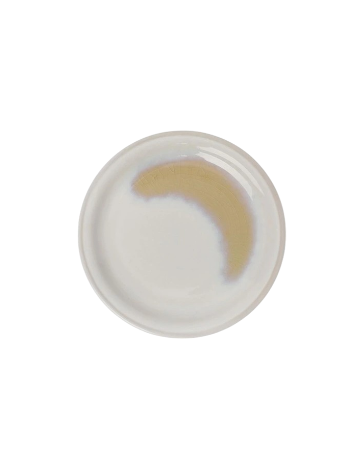 Moon White 12pc Dinner Set Reactive Glaze in White/Yellow