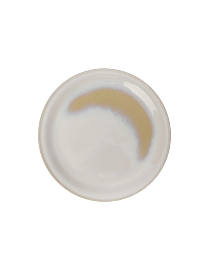 Moon White 12pc Dinner Set Reactive Glaze in White/Yellow