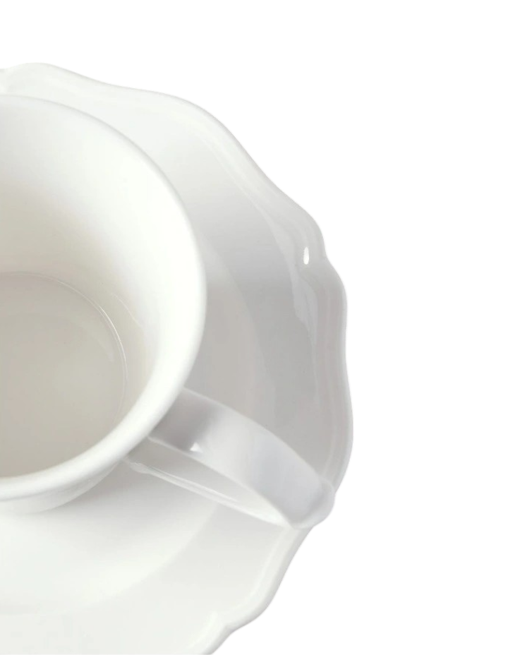 Heritage Scalloped Cup & Saucer White