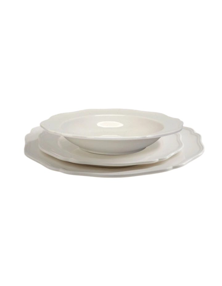 Scalloped Dinner Set 12 Piece in White