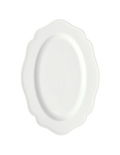 Scalloped Oval Plate in White