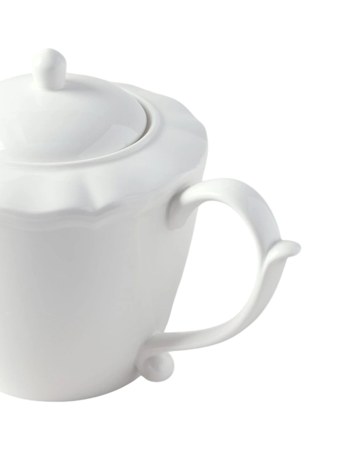 Scalloped Teapot White