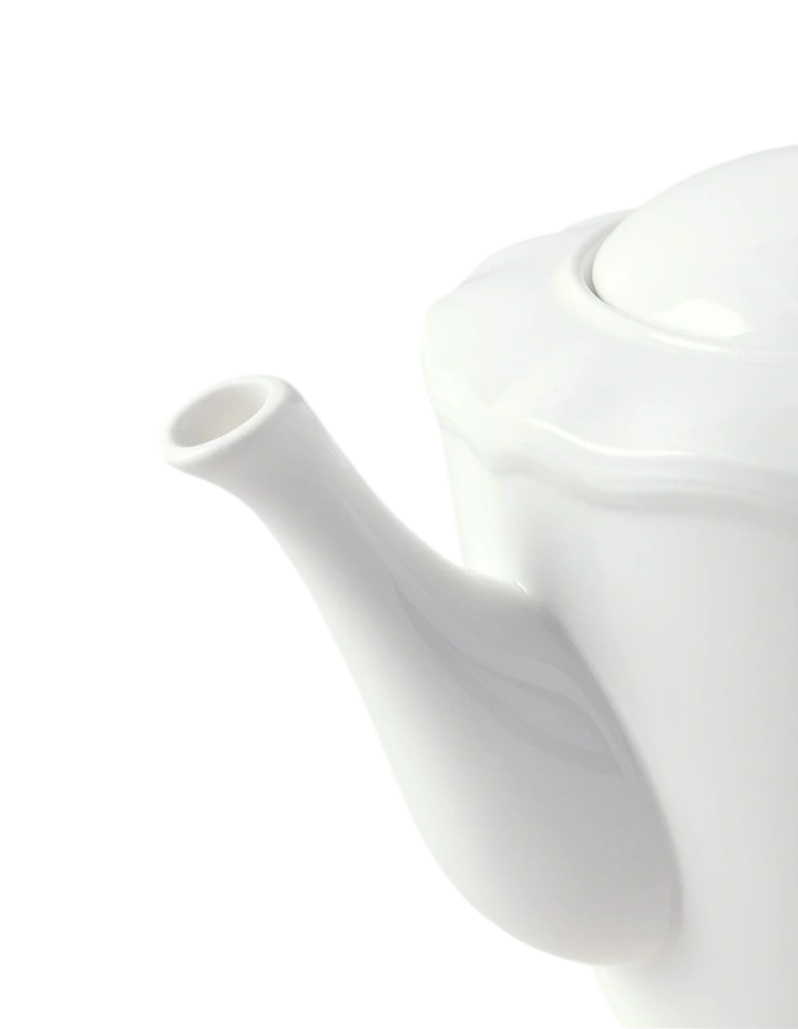 Scalloped Teapot White