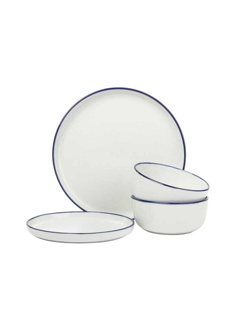 Stanford Rim Porcelain Crockery Set 12 Piece