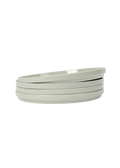 Hawthorne Stacked Porcelain Dinner Plates 4 Piece Set in Green