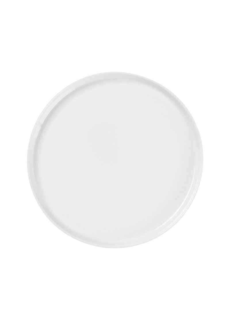 Hawthorne Stacked Porcelain Dinner Plates 4 Piece Set in White