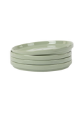 Hawthorne Stacked Porcelain Side Plates 4 Piece Set in Green
