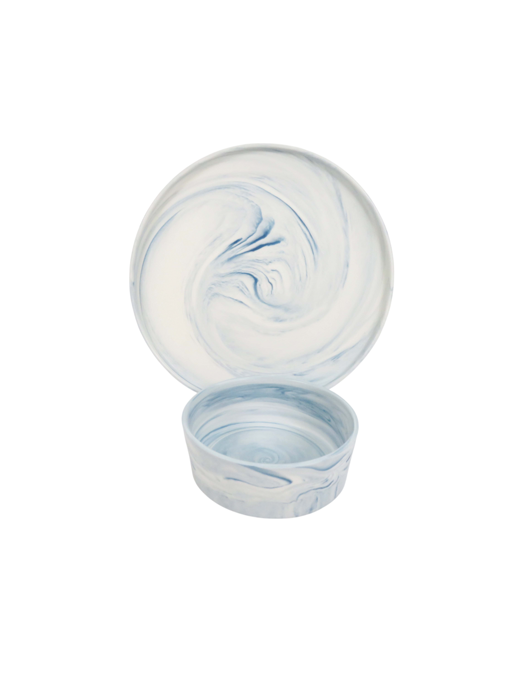 Marble Swirl Dinner Set - Blue