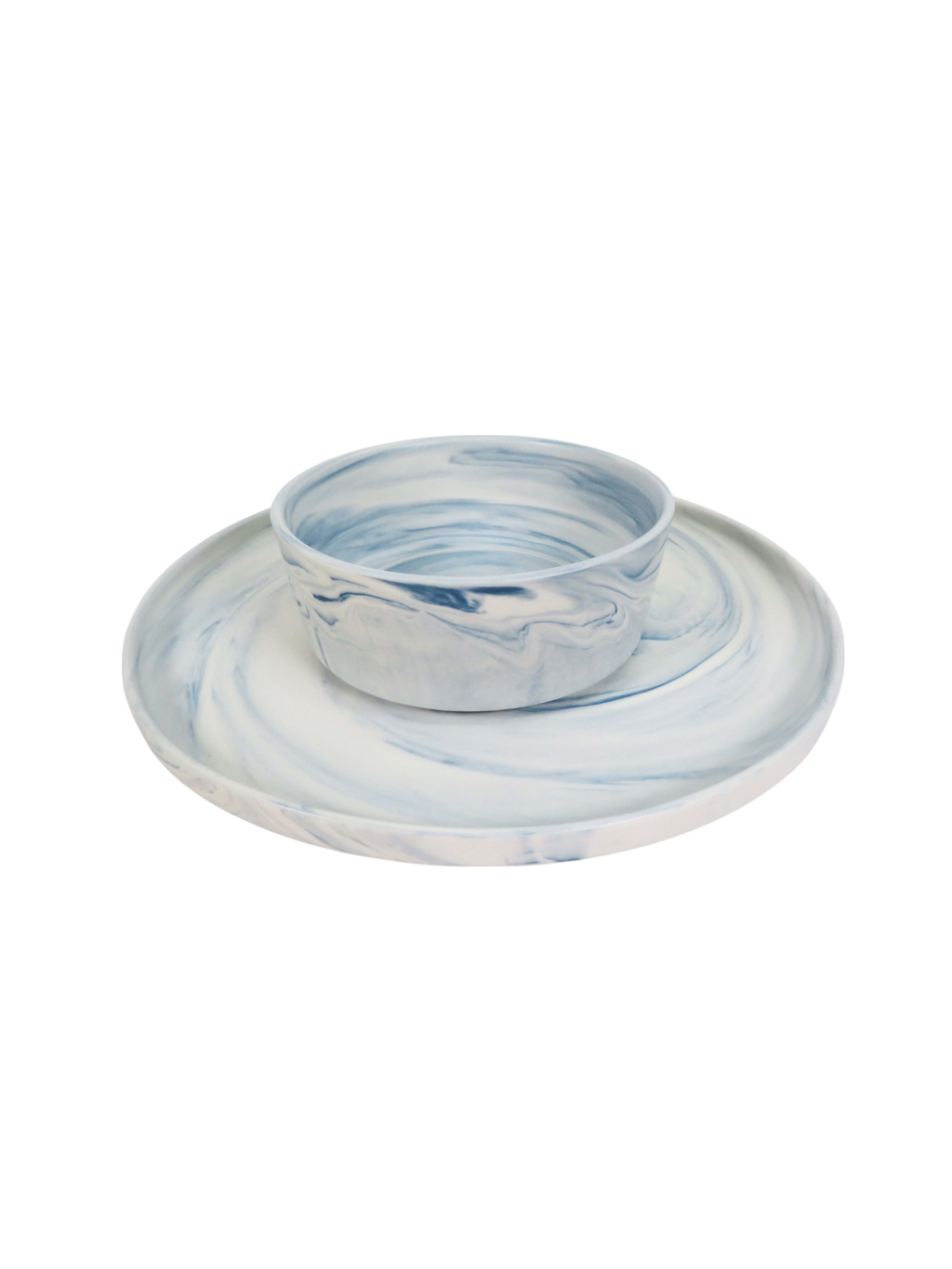 Marble Swirl Dinner Set - Blue