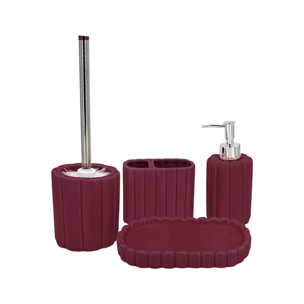 Eloise Bathroom Set - Burgundy