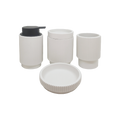 Dexter Ribbed Bathroom Set - White