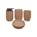 Dexter Ribbed Bathroom Set - Clay