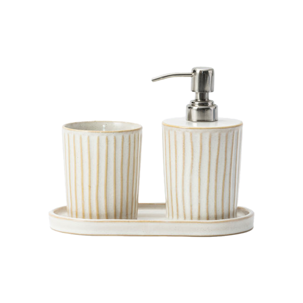 Organic Etch Bathroom Set - Natural