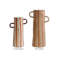 Amari  Stripe Vase - Toffee