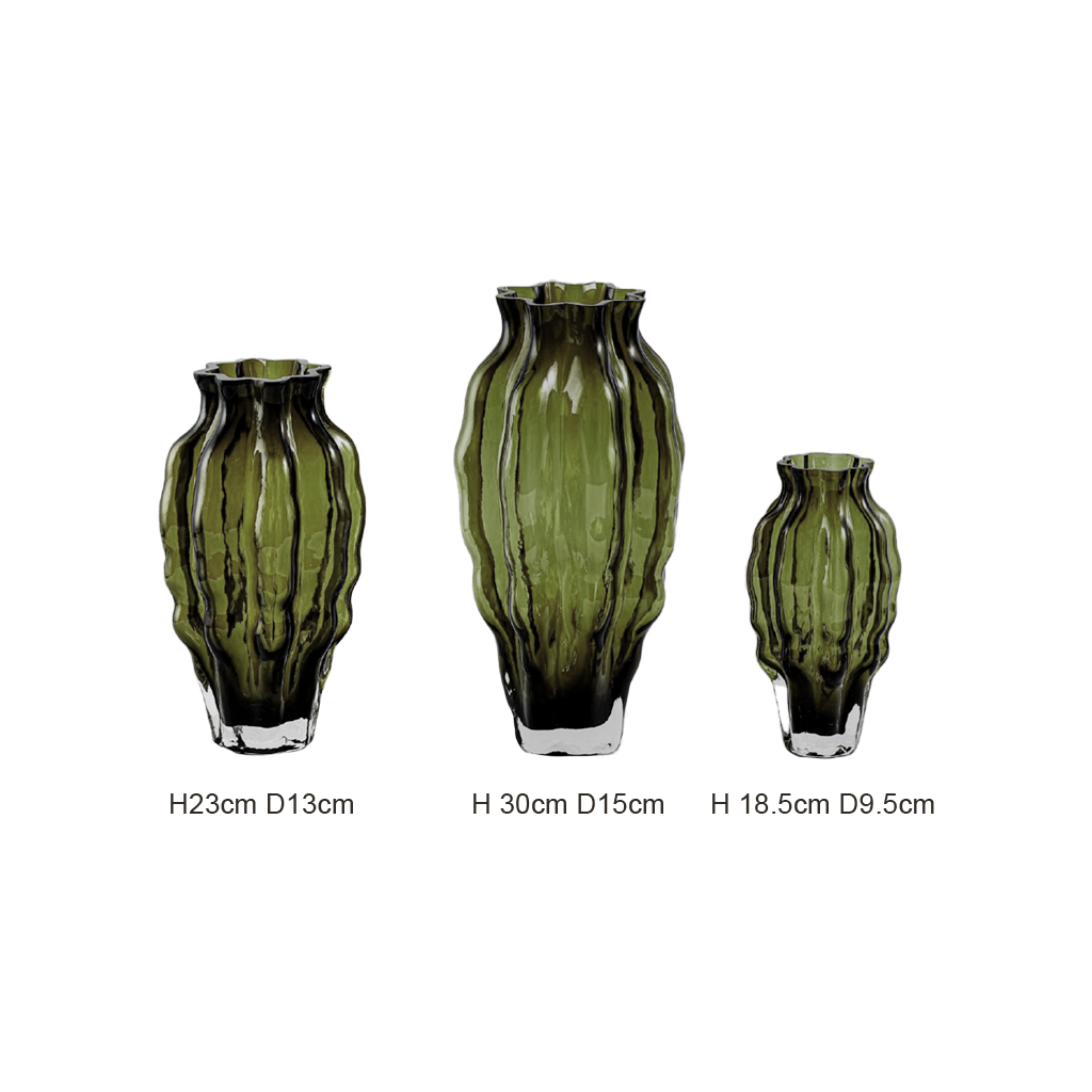 Clover Coloured Glass Vase - Green