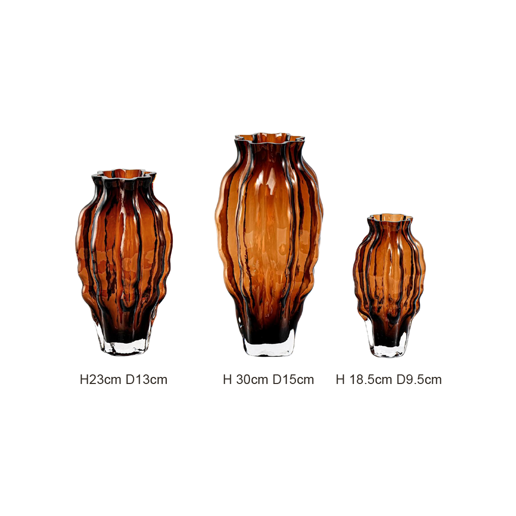 Clover Coloured Glass Vase - Toffee