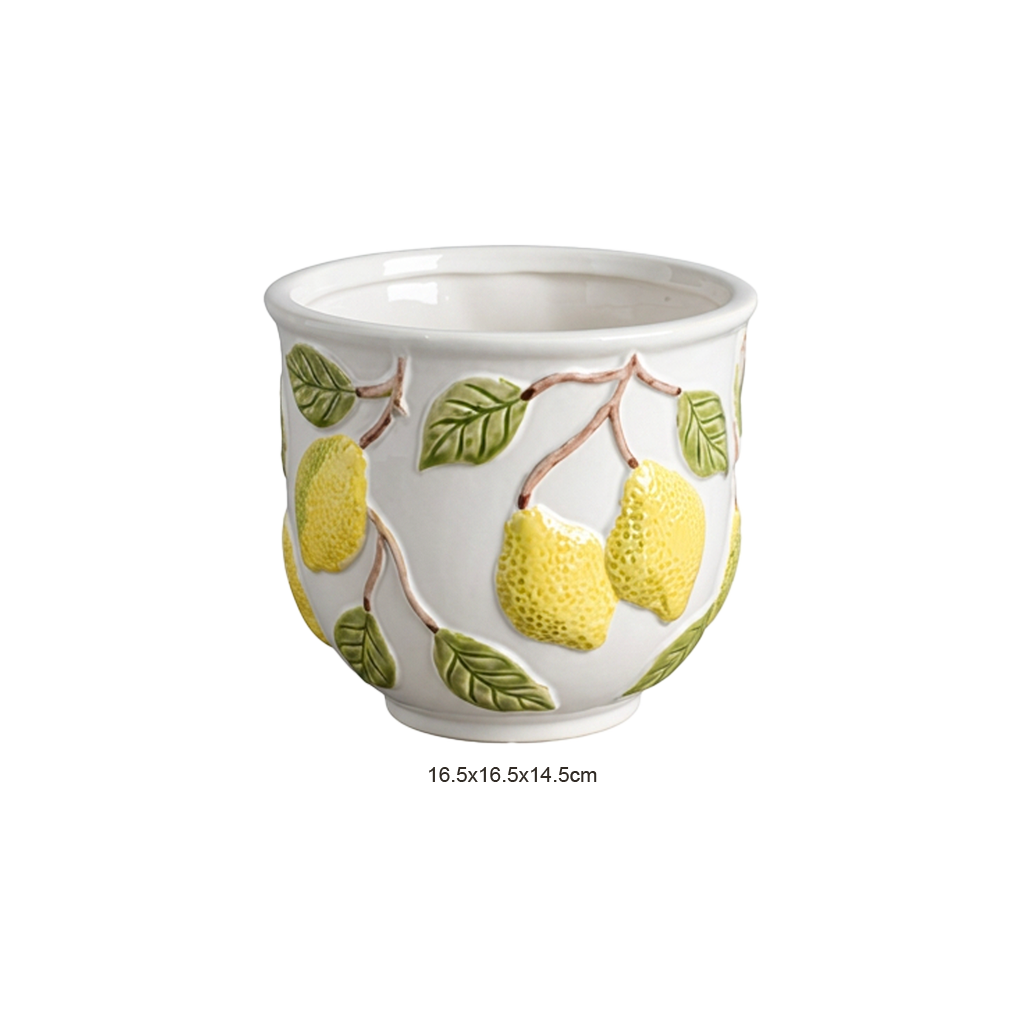 Handpainted Lemon Planter