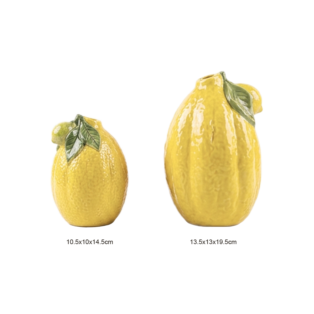 Figural Lemon Single Stem Vases