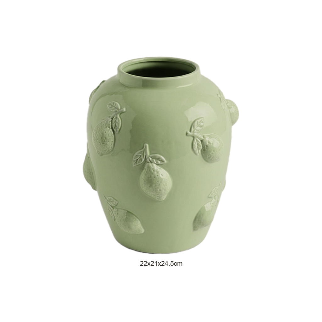Figural Lemon Relief Vase