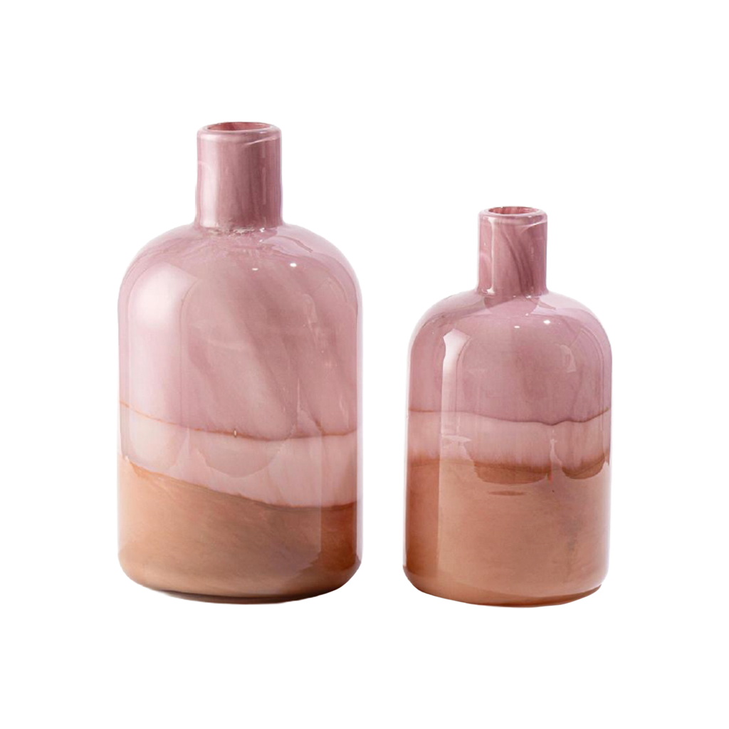 Lily Layered Coloured Glass Vase - Pink