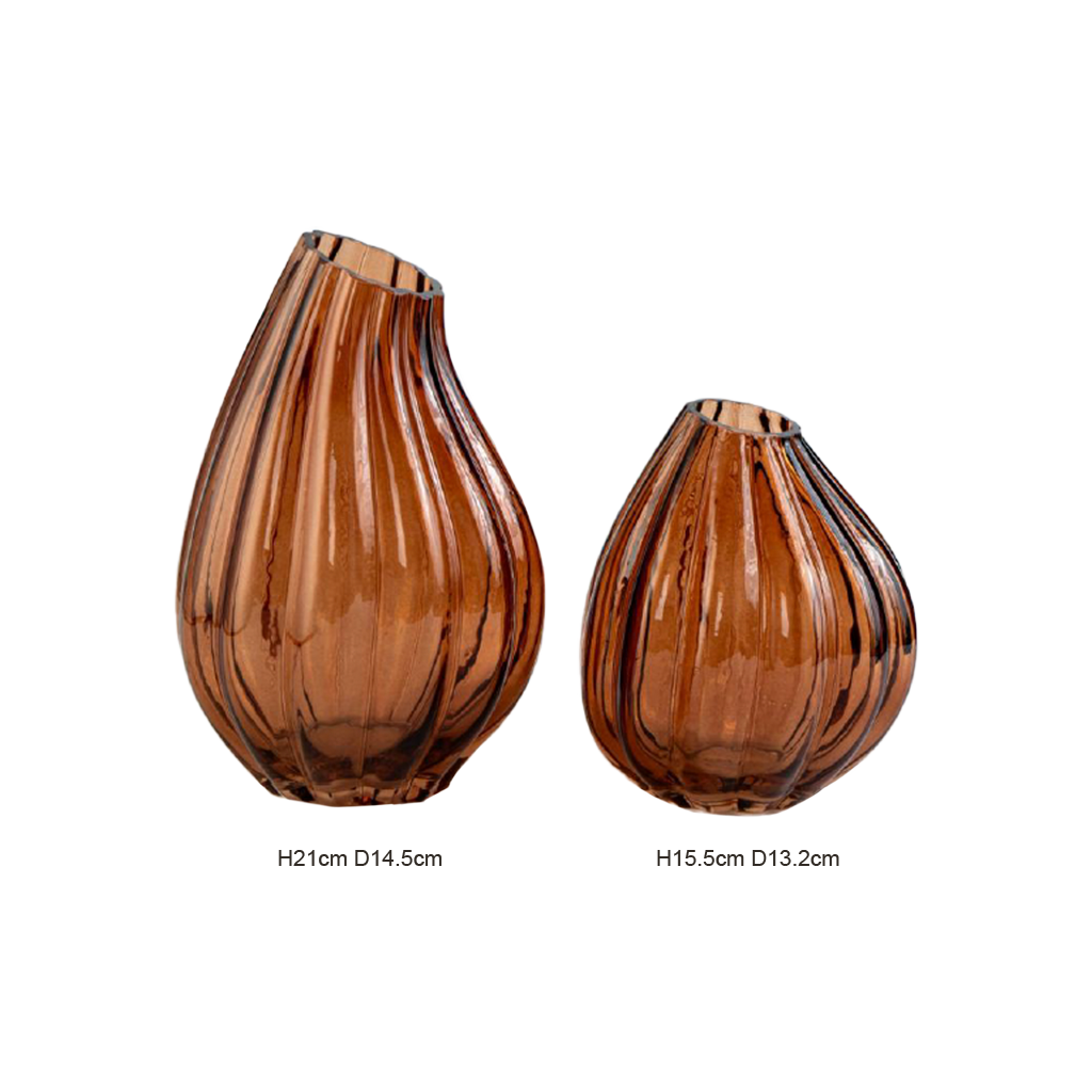Tear Drop Coloured Glass Vase