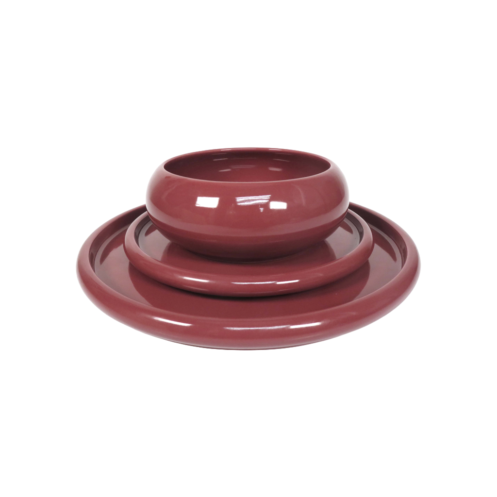 Bubble Dinner Set Burgundy