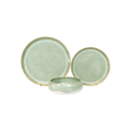 Bubble Wiped Edge Dinner Set with Deco Edge - Sage