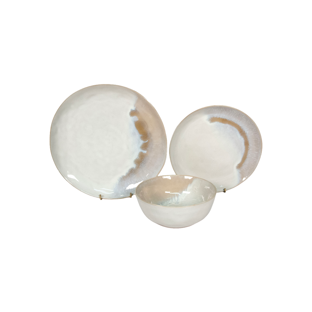 Crescent Crackle Reactive GlazeDinner Set