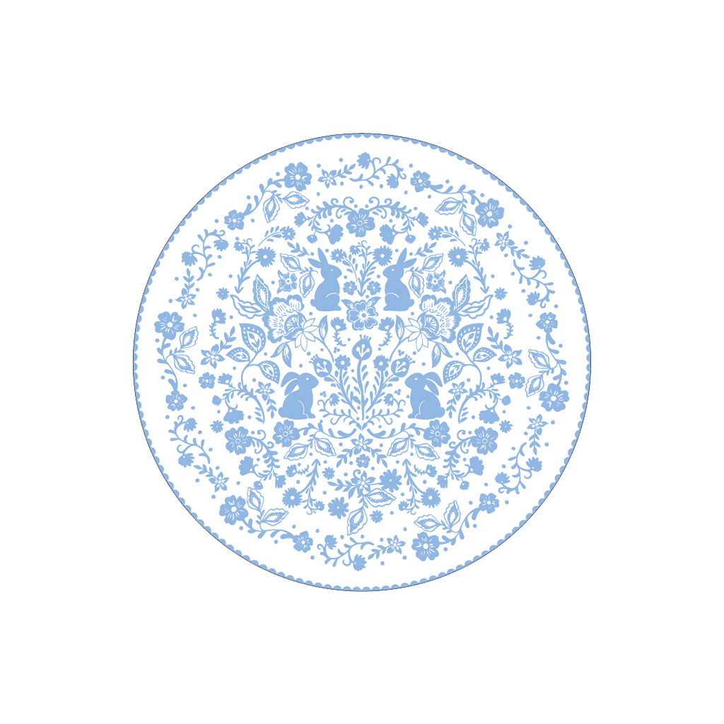 Easter Floral Rabbit Plate